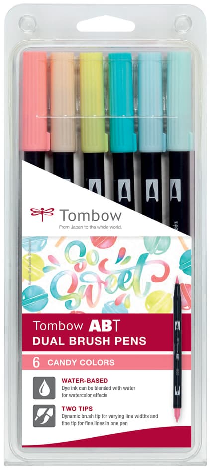 Tombow Doppelfasermaler , Abt Dual Brush Pen, , 6er Set Candy
