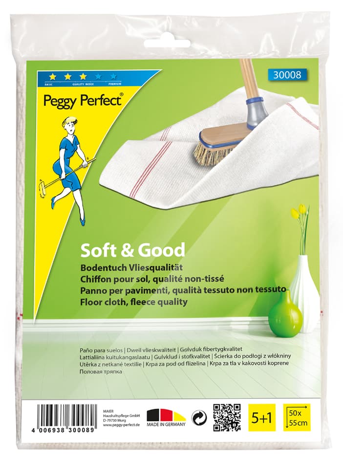 Peggy Perfect Bodentuch Vlies, 500 X 550 Mm, 6er Pack