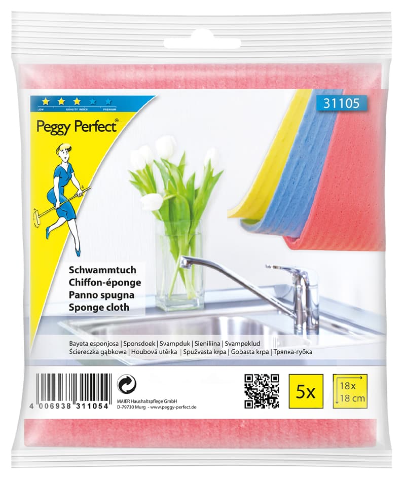 Peggy Perfect Schwammtuch, 180 X 180 Mm, 5er Pack