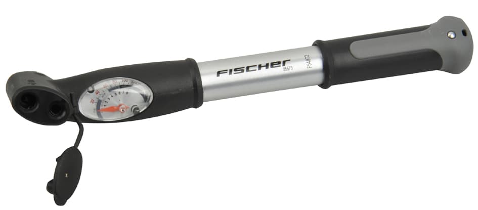 Fischer Mini-Fahrrad-Luftpumpe, Aluminium, Für Alle Ventile