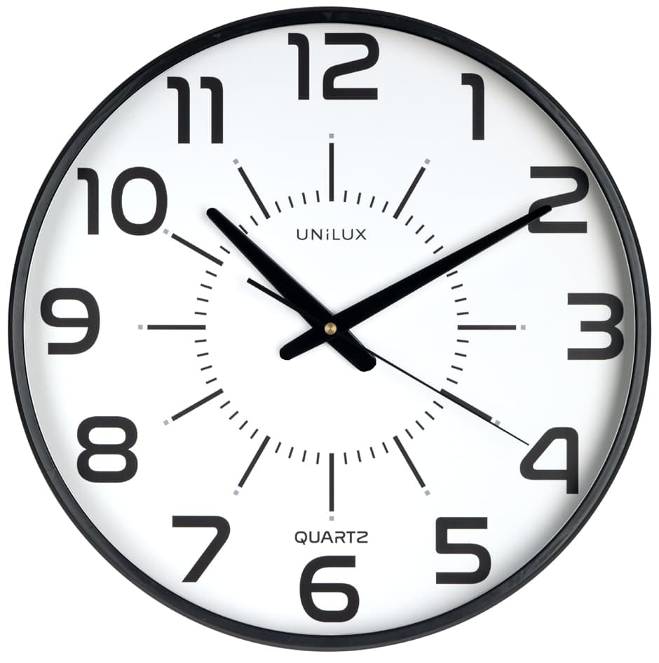 Unilux Wanduhr/Quarzuhr , Maxi Pop, , Durchm.: 400 Mm, Schwarz