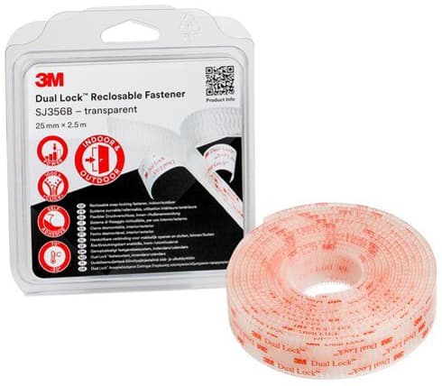 3m Dual Lock Druckverschluss Sj354b, 25 Mm X 2,5 M, Schwarz