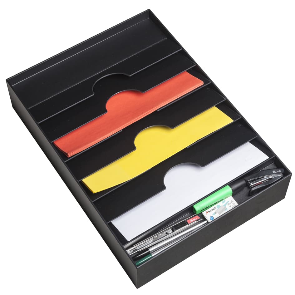 Paperflow Schubladeneinsatz, 6 Fächer, Schwarz