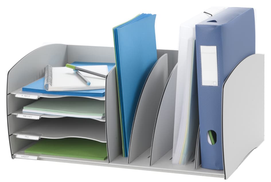 Paperflow Ablagesystem S, 4 Fächer, Grau