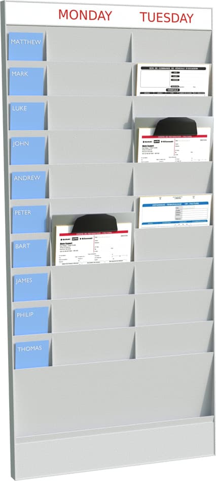 Paperflow Wand-Büroplaner 20 Fächer, A4, Grundelement, Grau