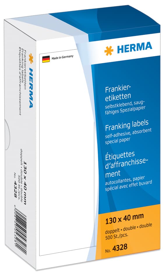 Herma Frankier-Etiketten, 157 X 40 Mm, Einzeln, Weiß