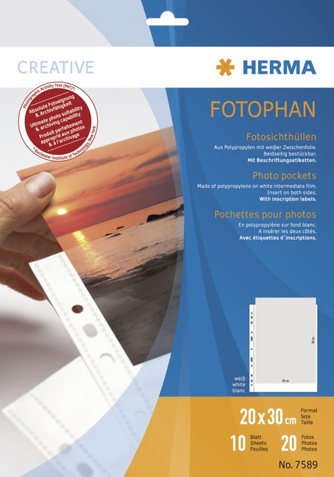 Herma Fotophan Sichthüllen Din A4, Für Fotos 20 X 30 Cm
