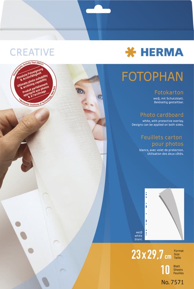 Herma Fotokarton, 230 X 297 Mm, Weiß, Inhalt: 250 Blatt