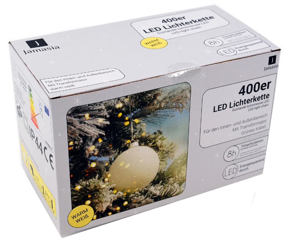 Jamasia Led-Lichterkette, Grün, 400 Lichter, Ip 44