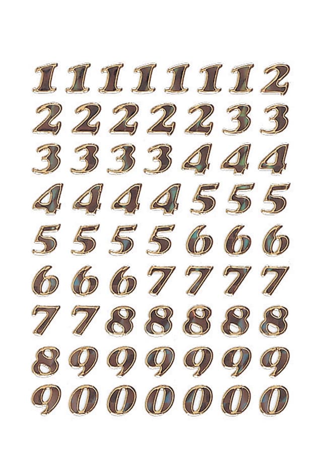 Herma Zahlen-Sticker 0-9, Prismaticfolie Gold Glitzernd