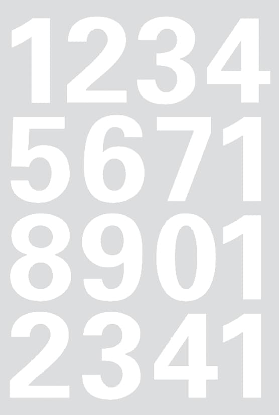 Herma Zahlen-Sticker 0-9, Folie Weiß, Wetterfest