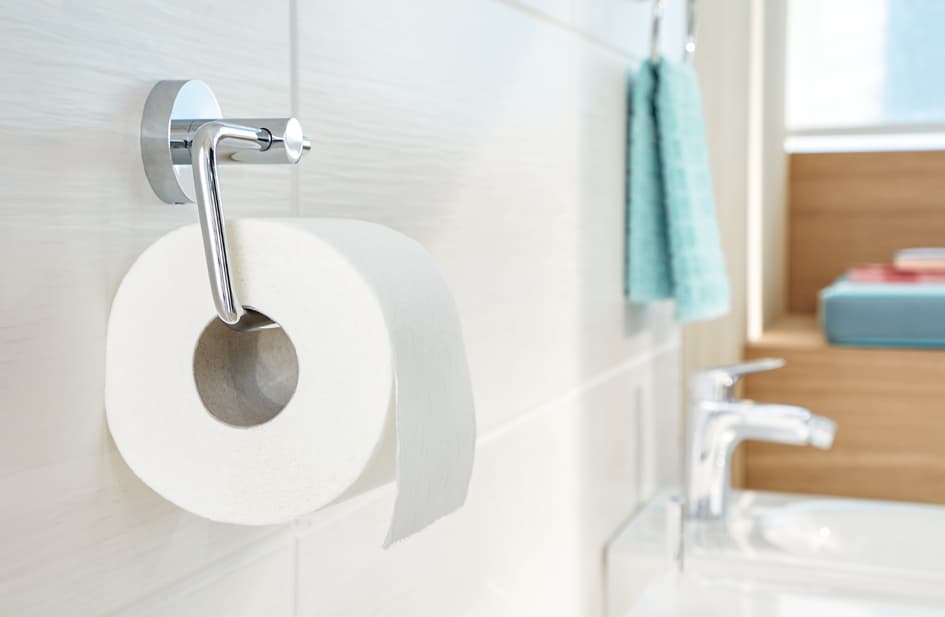 Tesa Wc-Papierrollenhalter Smooz, Verchromt, Mit Klebelösung