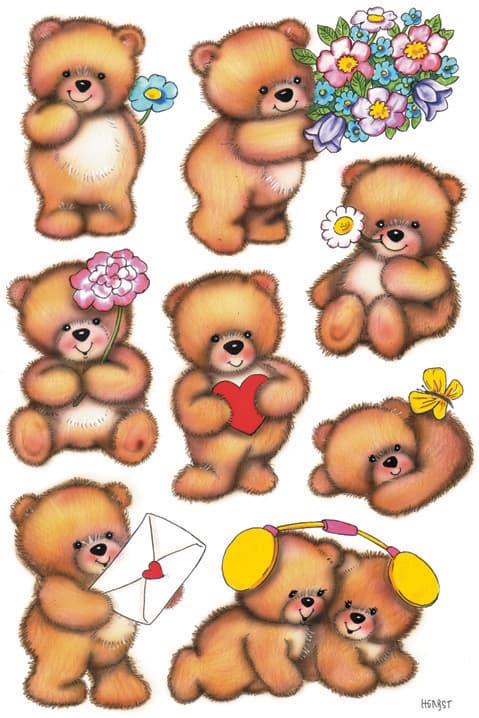 Herma Sticker Decor , Bären Mit Blumen,