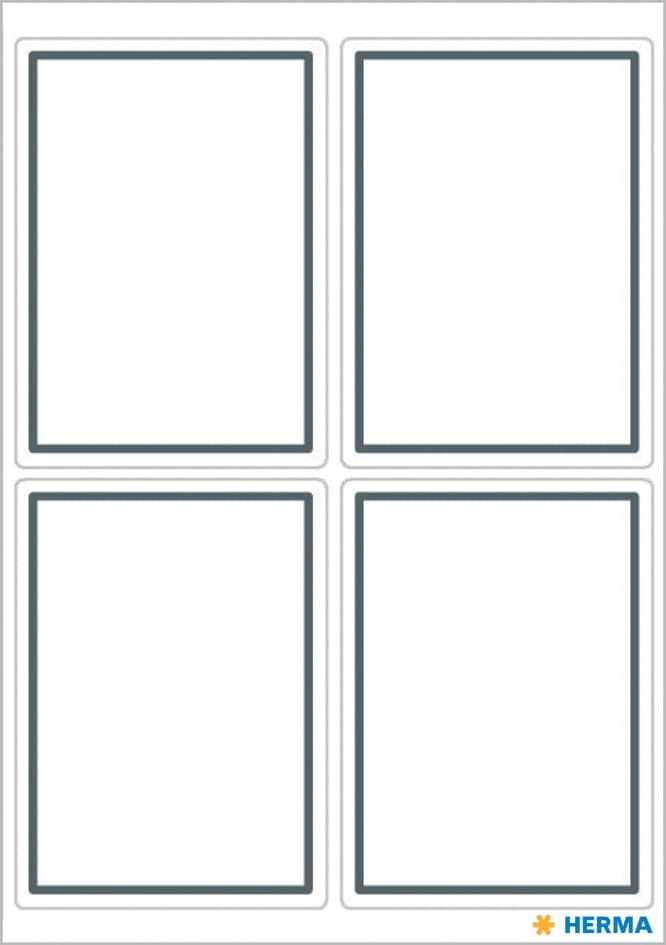 Herma Buchetiketten, Graue Randgestaltung, 40 X 55 Mm