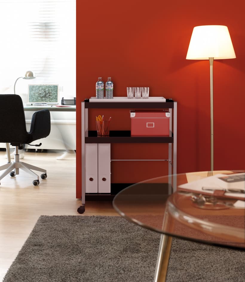 Paperflow Multifunktionswagen M, 3 Böden, Schwarz / Silber