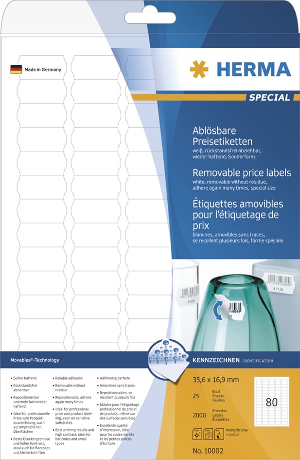 Herma Preis-Etiketten Special, 35,6 X 16,9 Mm, Weiß