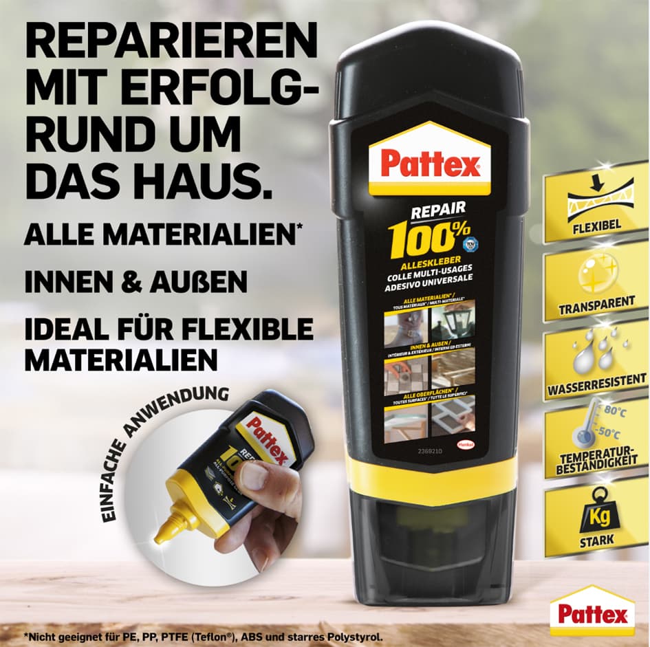 Pattex Alleskleber 100% Repair, 100 G Tube