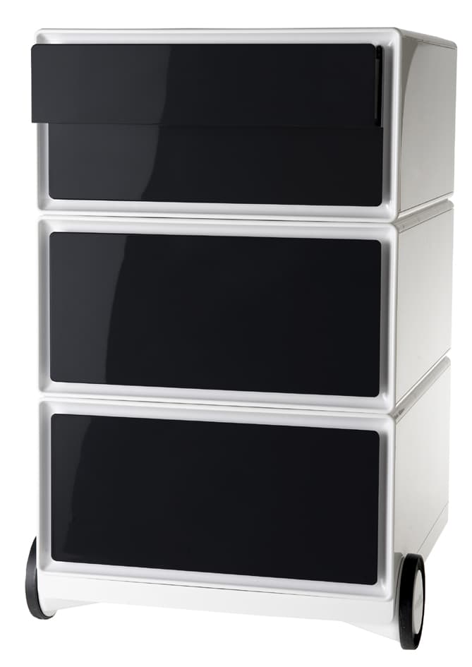 Paperflow Rollcontainer Easybox, 4 Schübe, Weiß / Schwarz