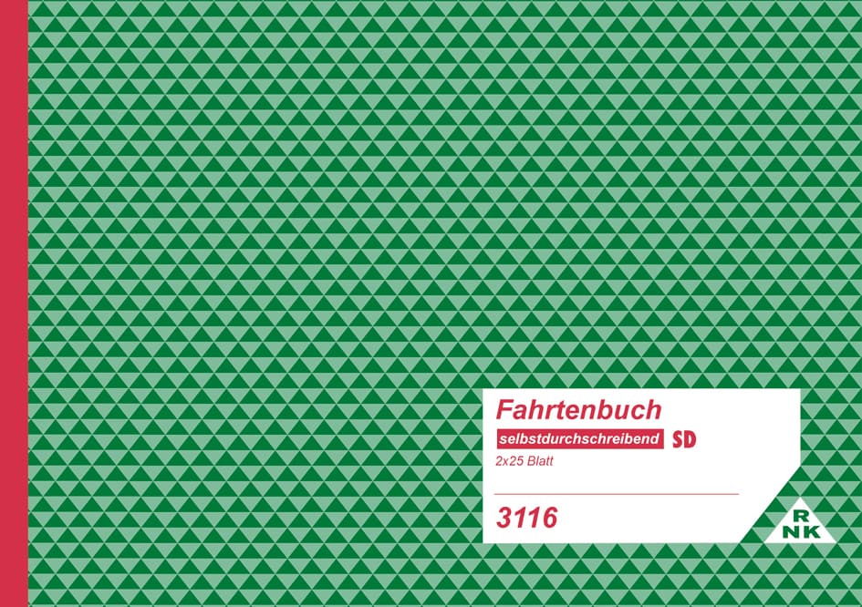 Rnk Verlag Fahrtenbuch Lkw, Din A5 Quer, 2 X 25 Blatt, Sd