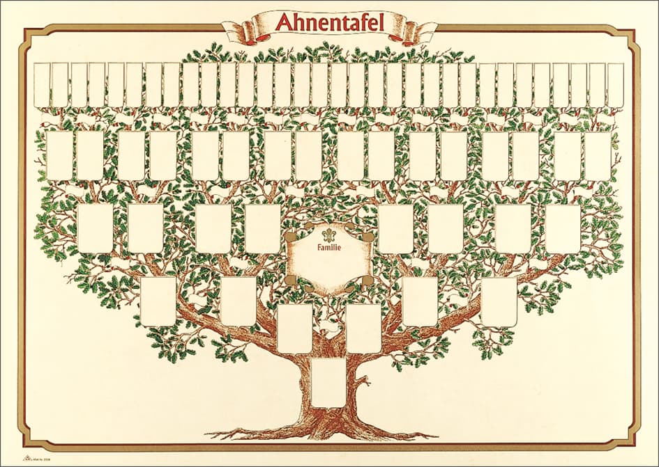 Rnk Verlag Schmuck-Ahnentafel , Skizzierter Baum, , 70 X 50 Cm