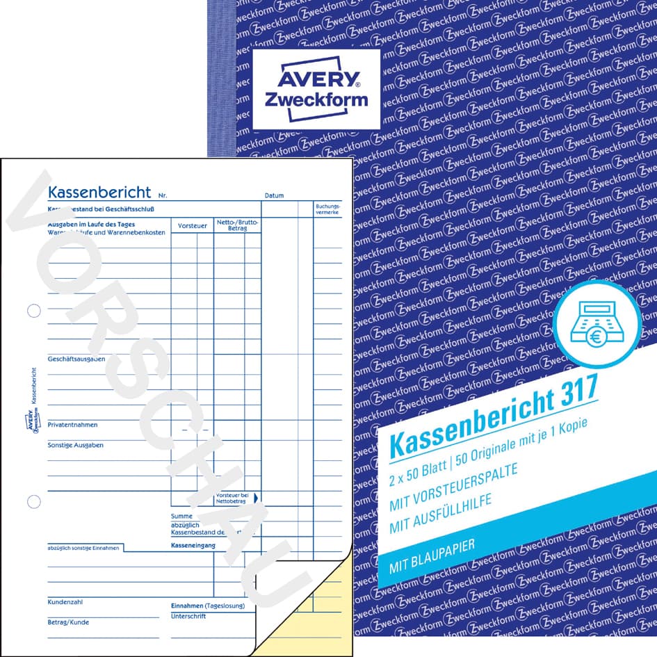Avery Zweckform Formularbuch , Kassenbericht, , A5