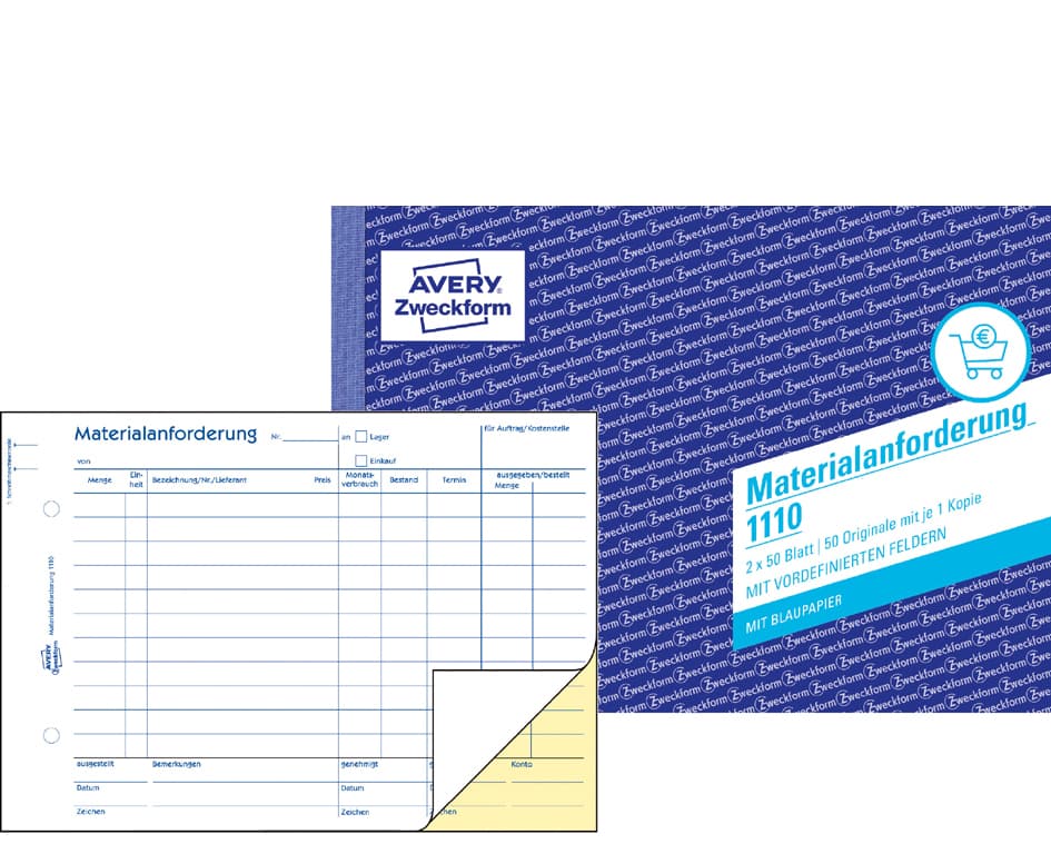 Avery Zweckform Formularbuch , Materialanforderung, , A5 Quer