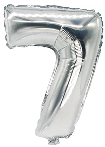 Papstar Folienballon , Zahlen, , Ziffer: 7, Silber