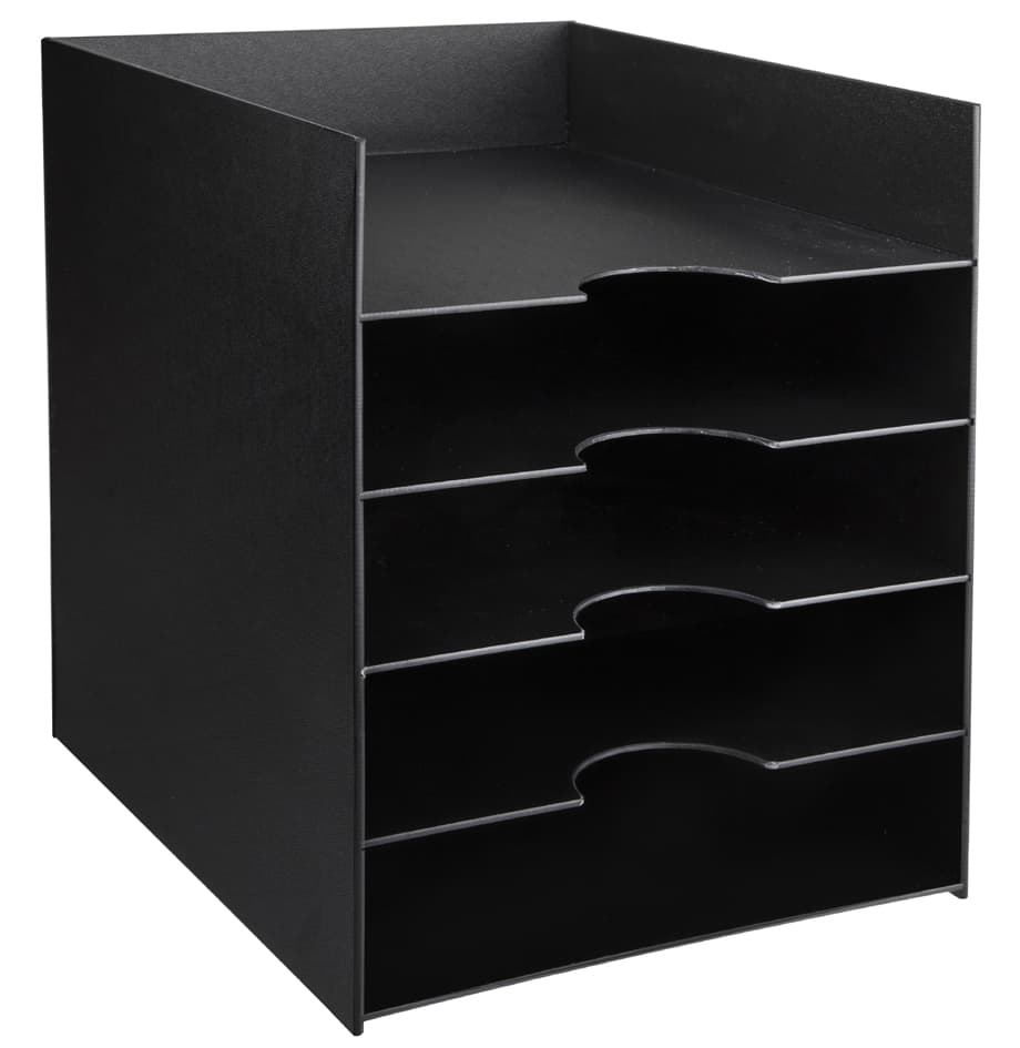 Paperflow Sortierstation Formularbox, 5 Fächer, Schwarz