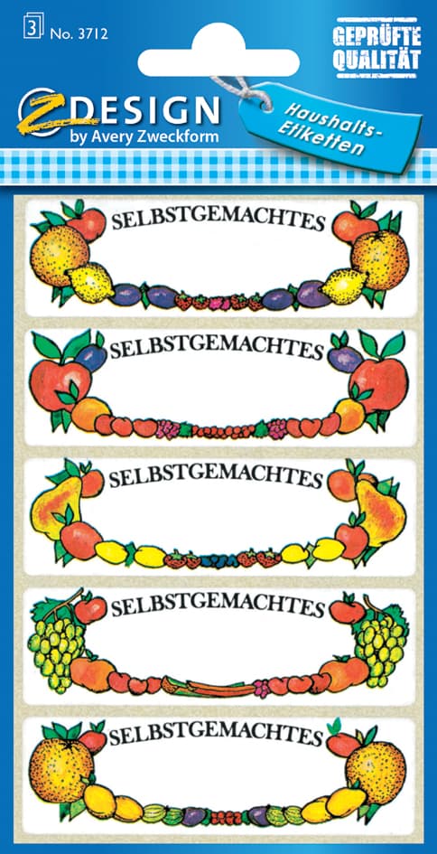 Zdesign Home Haushalts-Etiketten , Obst Selbstgemacht,