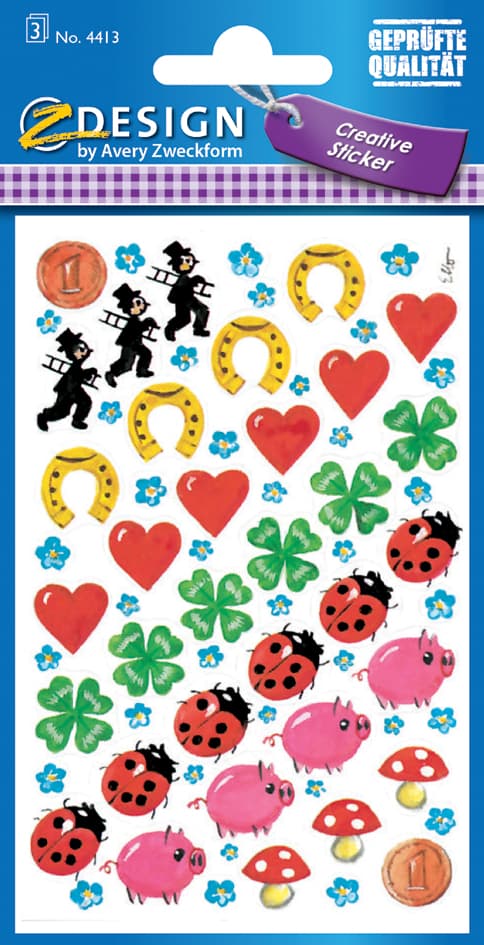 Avery Zweckform Zdesign Sticker Creative , Glücksbringer,