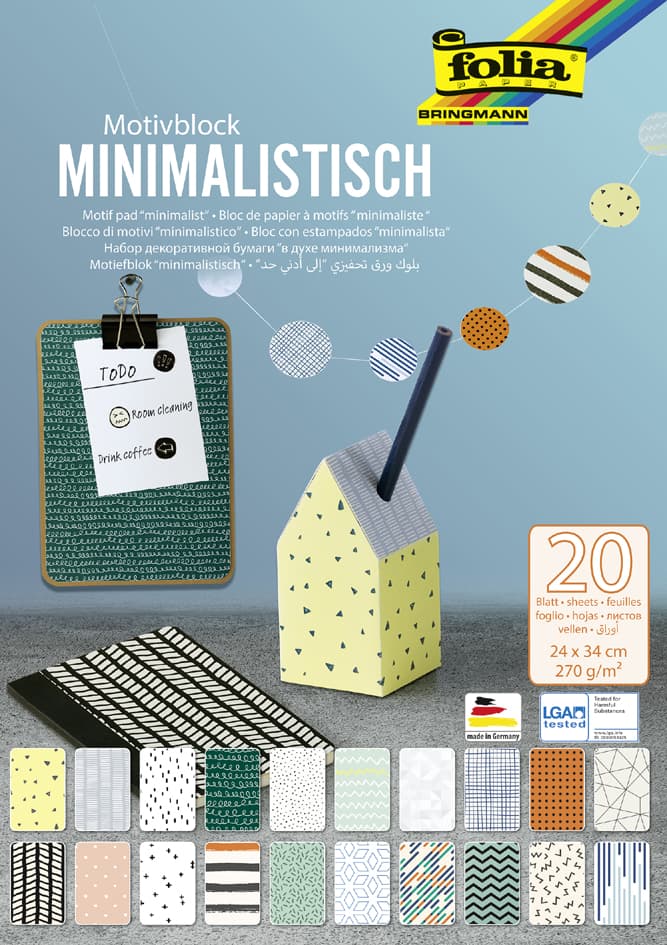 Folia Motivblock , Minimalistisch, , 240 X 340 Mm, 20 Blatt