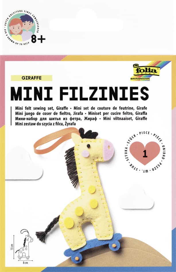 Folia Mini Filz-Nähset , Filzinies, , 13-Teilig, Giraffe