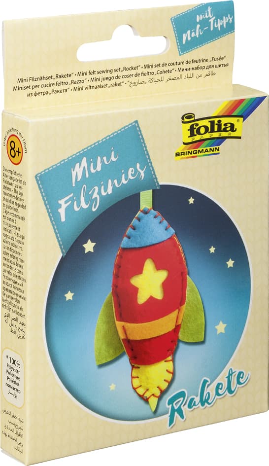 Folia Mini Filz-Nähset , Filzinies, , 9-Teilig, Rakete