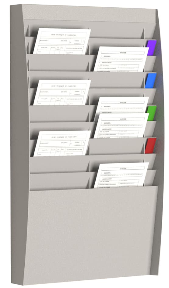 Paperflow Wand-Sortiertafel, 20 Fächer, A4 Hoch, Grau
