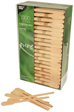 Papstar Holz-Rührstäbchen , Pure, , Länge: 130 Mm