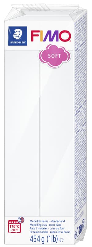 Fimo Soft Modelliermasse, Ofenhärtend, Weiß, 454 G