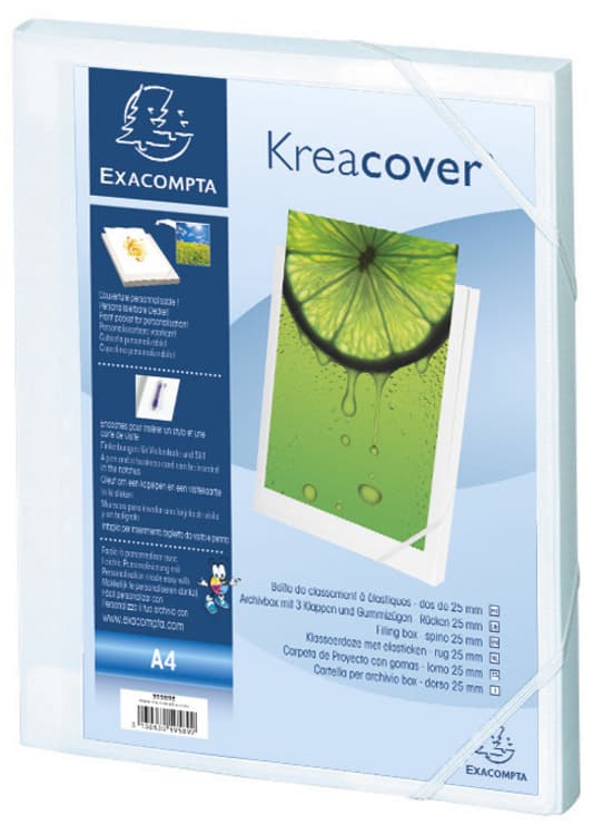 Exacompta Sammelbox Kreacover, A4, Pp, 25 Mm, Weiß