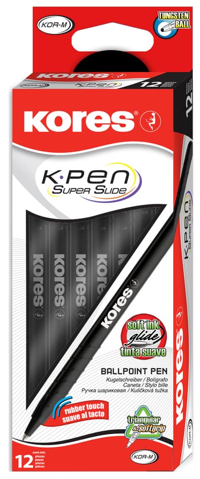 Kores Einweg-Kugelschreiber K-Pen Super Slide K0, Blau