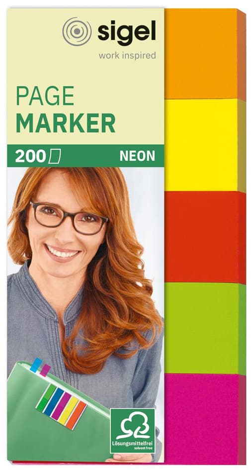 Sigel Haftmarker Neon, 50 X 20 Mm, 200 Blatt