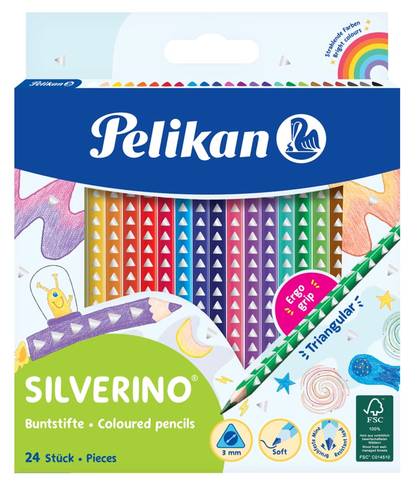 Pelikan Dreikant-Buntstifte Silverino Dünn, 24er Kartonetui