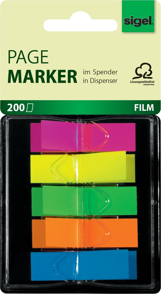 Sigel Haftstreifen , Z-Marker,  Film Mini Neon, 12 X 45 Mm