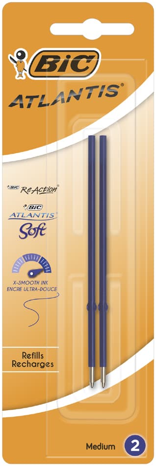 Bic Kugelschreiber-Mine X-Smooth Refill, Blau, 2er Blister