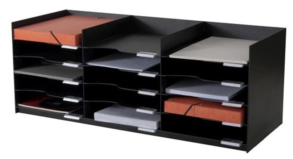 Paperflow Sortierstation Formularbox, 15 Fächer, Schwarz