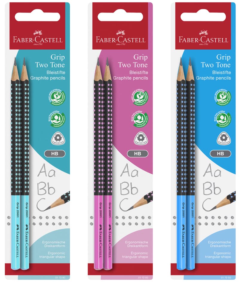 Faber-Castell Bleistift Grip 2001 Two Tone, Blisterkarte