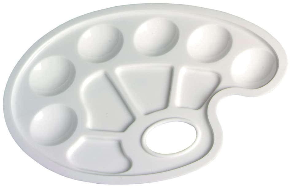 Herlitz Farbmisch-Palette, Aus Kunststoff, Oval, Weiß