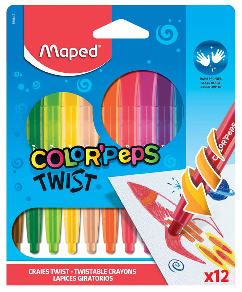 Maped Wachsmalstift Color, Peps Twist, 12er Blister