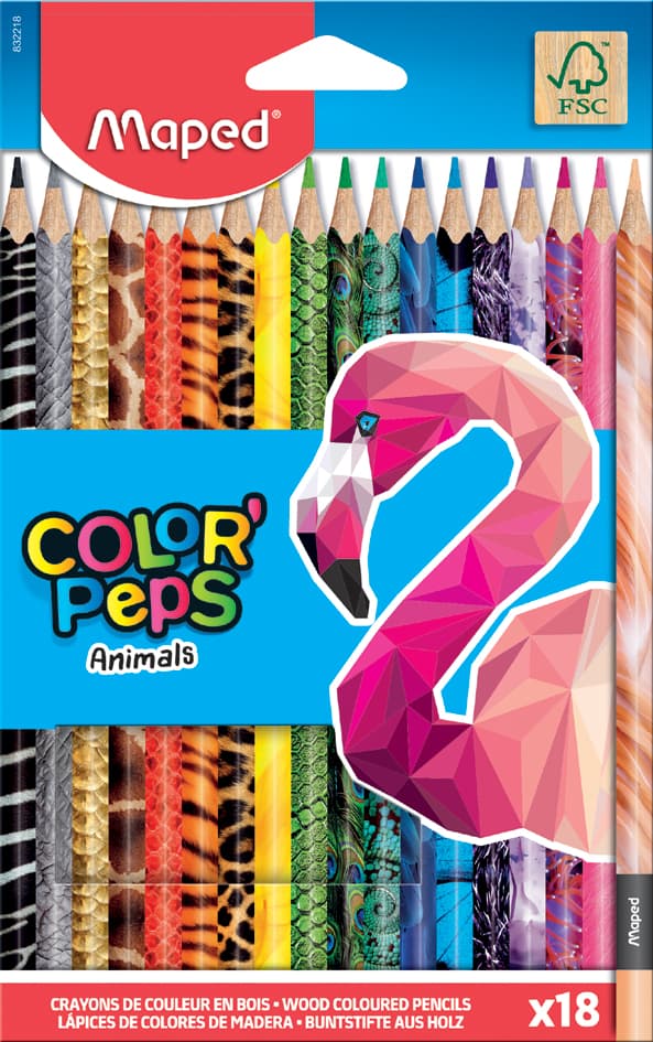 Maped Dreikant-Buntstift Color, Peps Animals, 18er Kartonetui