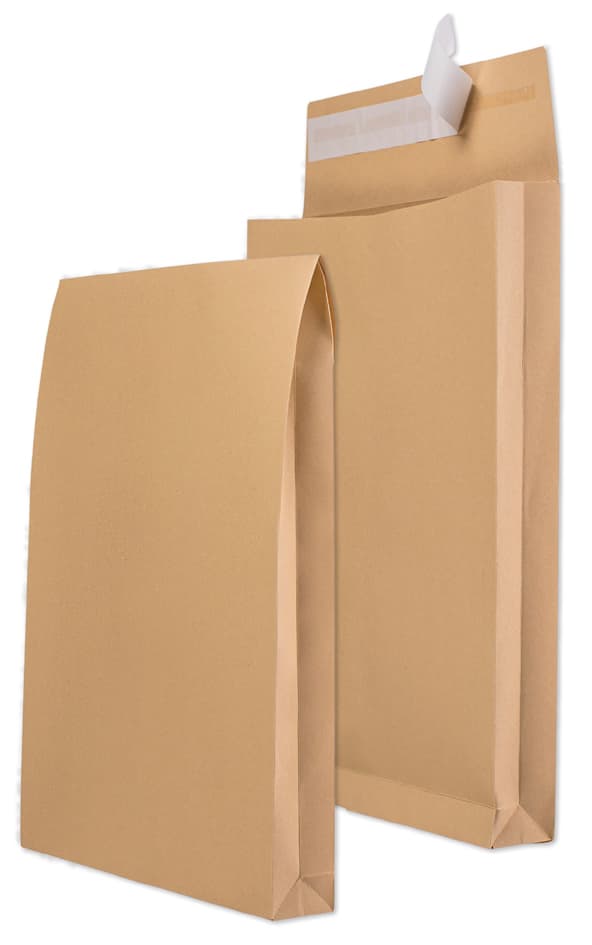 Mailmedia Faltenversandtasche E4, Ohne Fenster, Braun