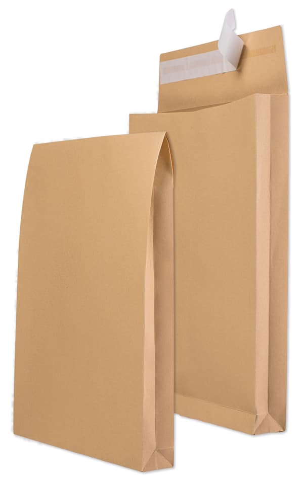 Mailmedia Faltenversandtasche B4, Ohne Fenster, Braun