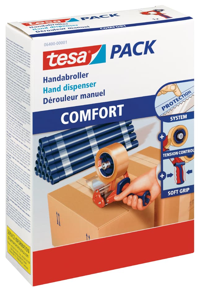 Tesapack Handabroller Comfort 6400 Für Verpackungsklebeband